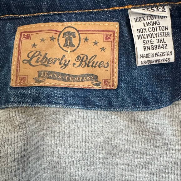 Liberty Blues Men's Big & Tall Blue Denim Jacket with Cozy Lined Interior - Picture 8 of 8